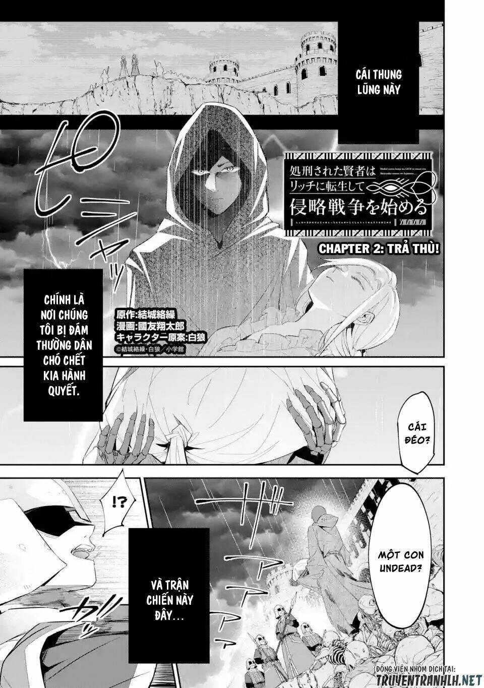 Shokei Sareta Kenja Wa Lich Ni Tensei Shite Shinryaku Sensou Wo Hajimaru Chapter 2 - Trang 2