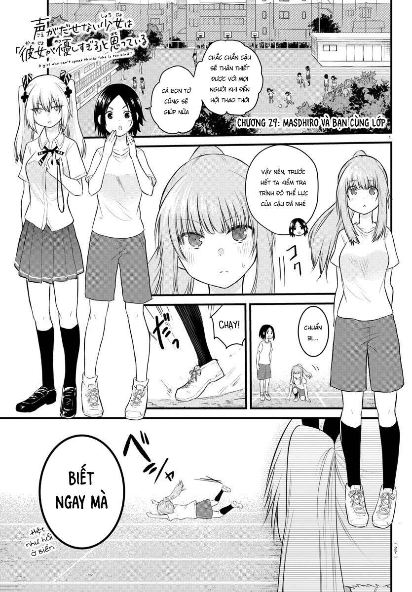 Koe Ga Dasenai Shoujo Wa “Kanojo Ga Yasashisugiru” To Omotte Iru Chapter 29 - Trang 2