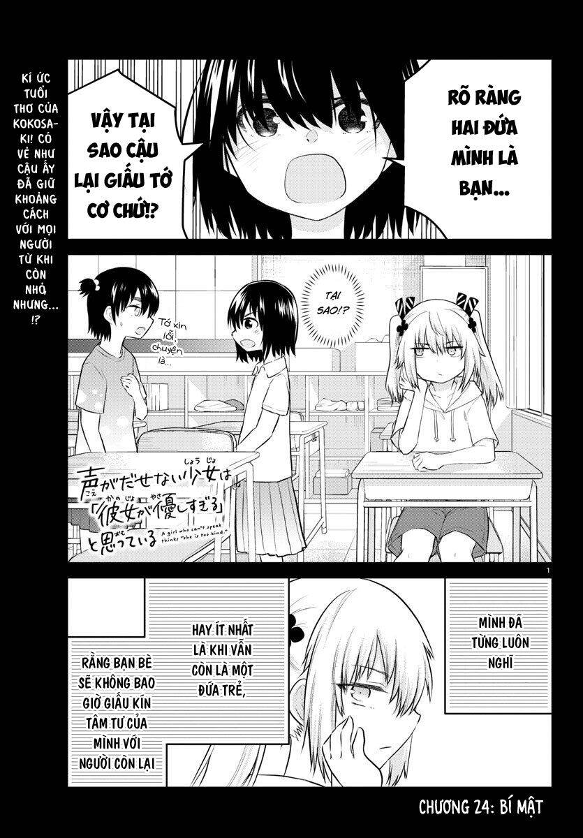 Koe Ga Dasenai Shoujo Wa “Kanojo Ga Yasashisugiru” To Omotte Iru Chapter 24 - Trang 2