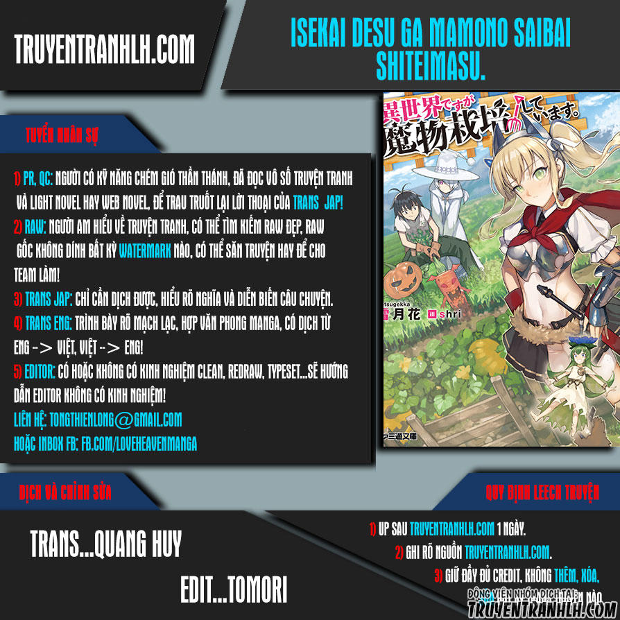 Isekai Desu Ga Mamono Saibai Shiteimasu Chapter 4 - Trang 2