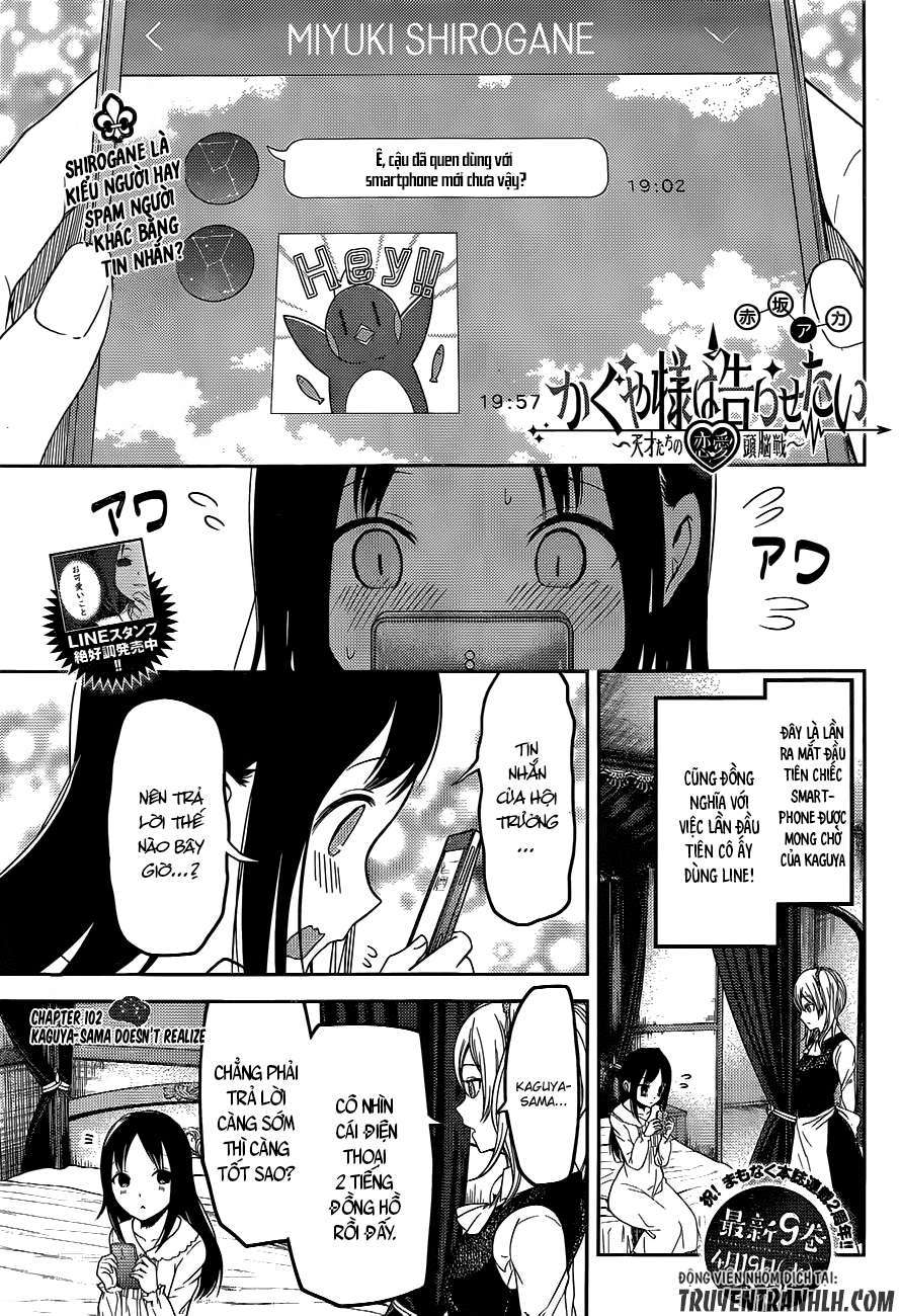 Kaguya-Sama Wa Kokurasetai – Tensai-Tachi No Renai Zunousen Chapter 102 - Trang 2