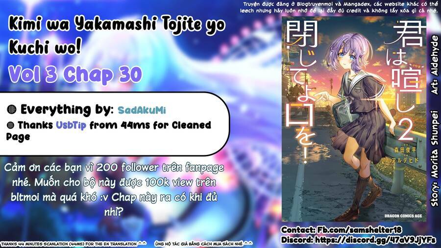 Kimi Wa Yakamashi Tojite Yo Kuchi Wo! Chapter 30 - Trang 2