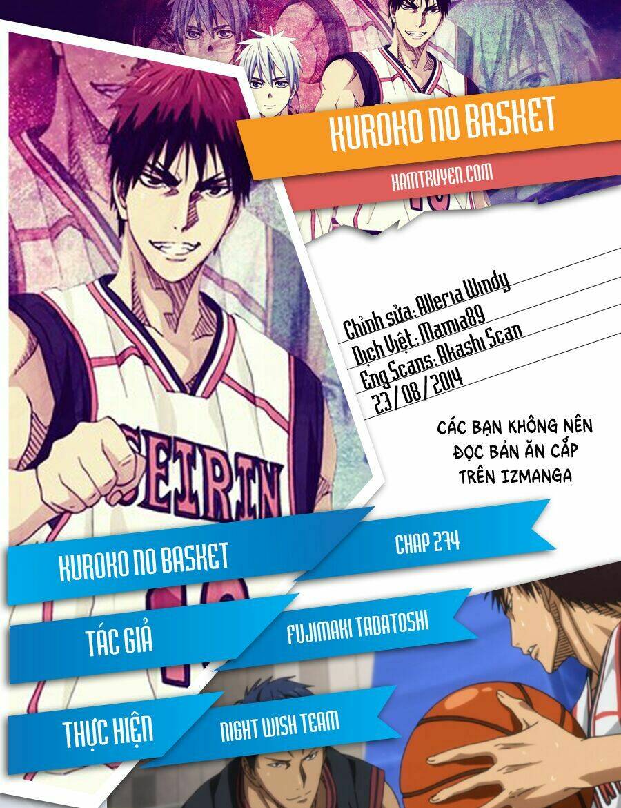 Vua Bóng Rổ Kuroko Chapter 274 - Trang 2