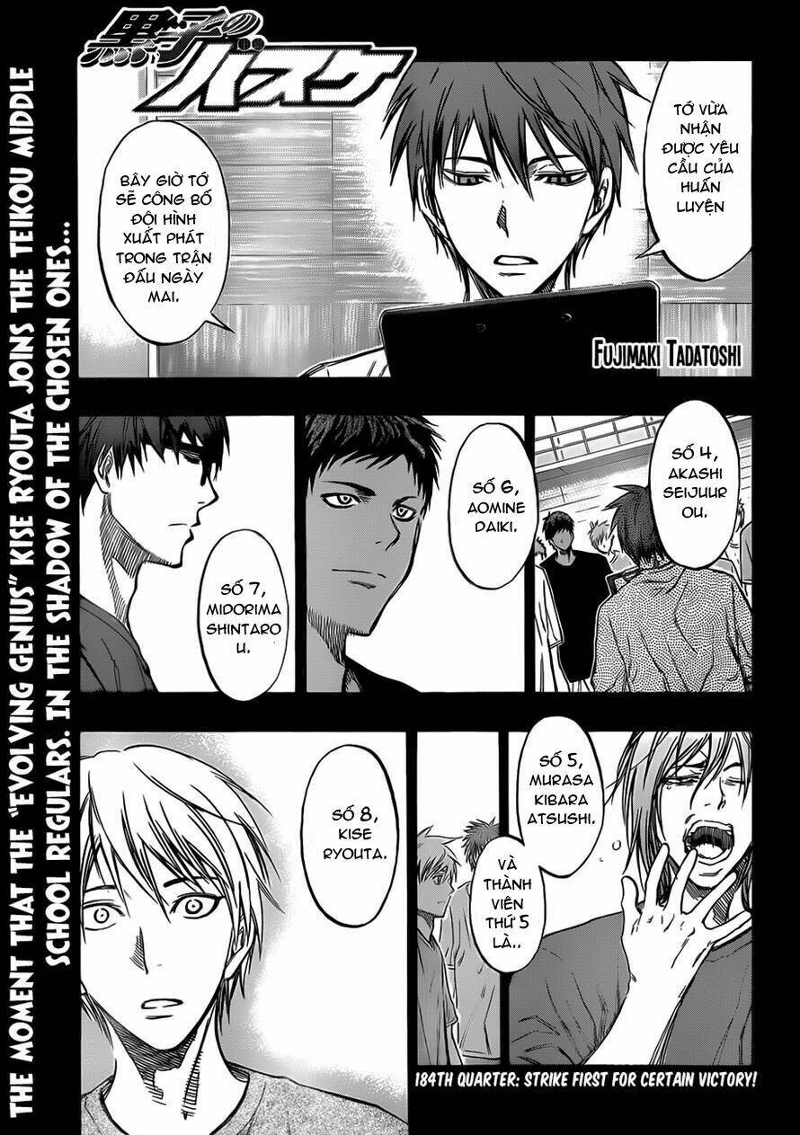 Vua Bóng Rổ Kuroko Chapter 184 - Trang 2