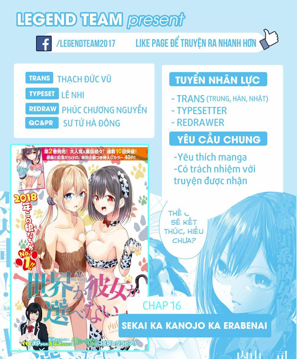 Sekai Ka Kanojo Ka Erabenai Chapter 16 - Trang 2