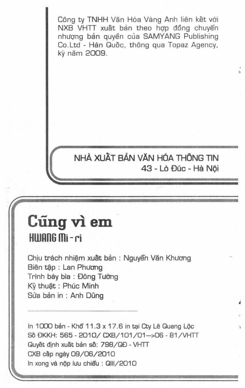 Cũng Vì Em Chapter 13 - Trang 2