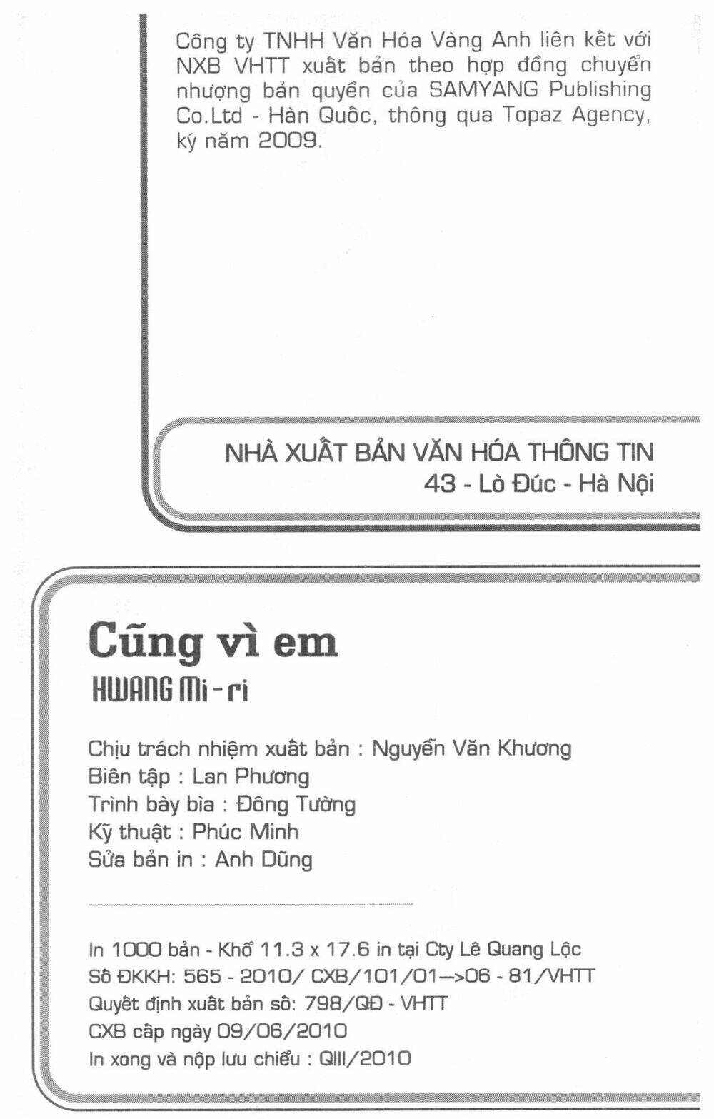 Cũng Vì Em Chapter 2 - Trang 2