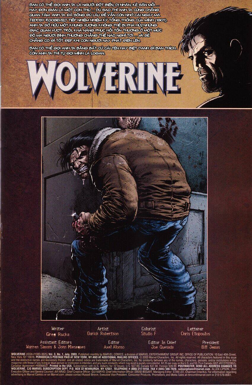 Wolverine Vol.3 Chapter 1 - Trang 2