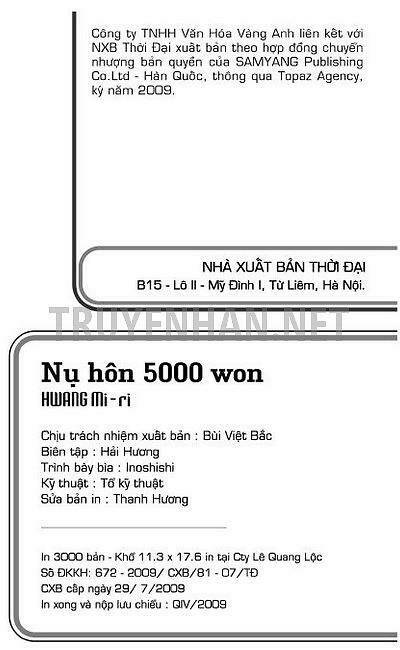 Nụ Hôn 5000 Won Chapter 1 - Trang 2