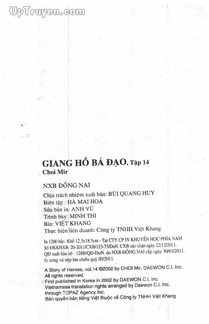 Giang Hồ Bá Đạo Ký Chapter 14 - Trang 2