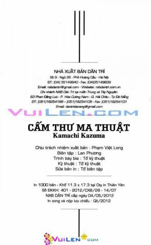 Cấm Thư Ma Thuật Chapter 1 - Trang 2