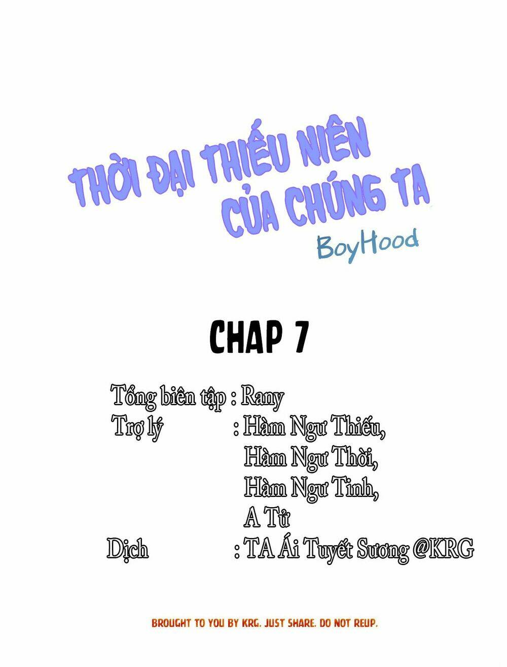 Thời Đại Thiếu Niên Của Chúng Ta Chapter 7 - Trang 2