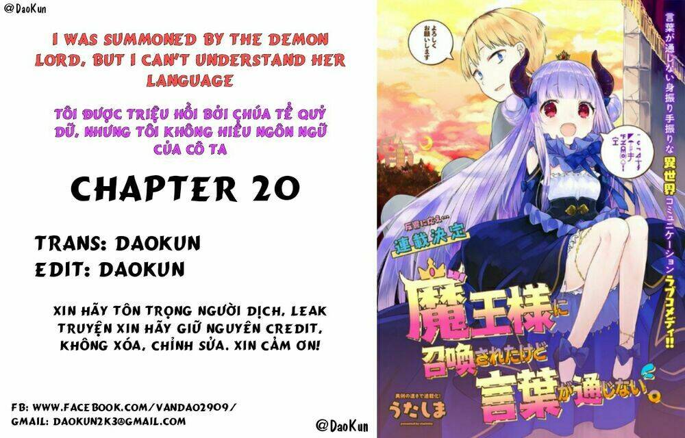 Maou-Sama Ni Shoukan Sa Retakedo Kotoba Ga Tsuujinai Chapter 20 - Trang 2