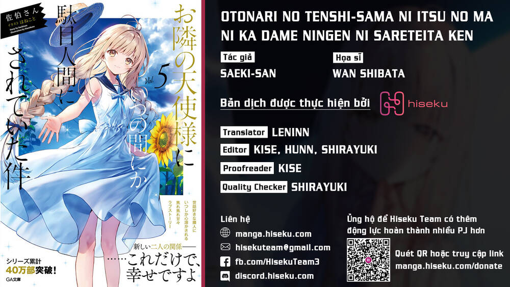 Otonari No Tenshi-Sama Ni Itsunomanika Dame Ningen Ni Sareteita Ken Chapter 9.1 - Trang 2