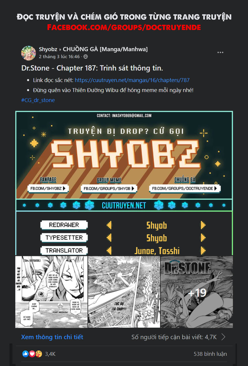 Dr.Stone Chapter 185 - Trang 2