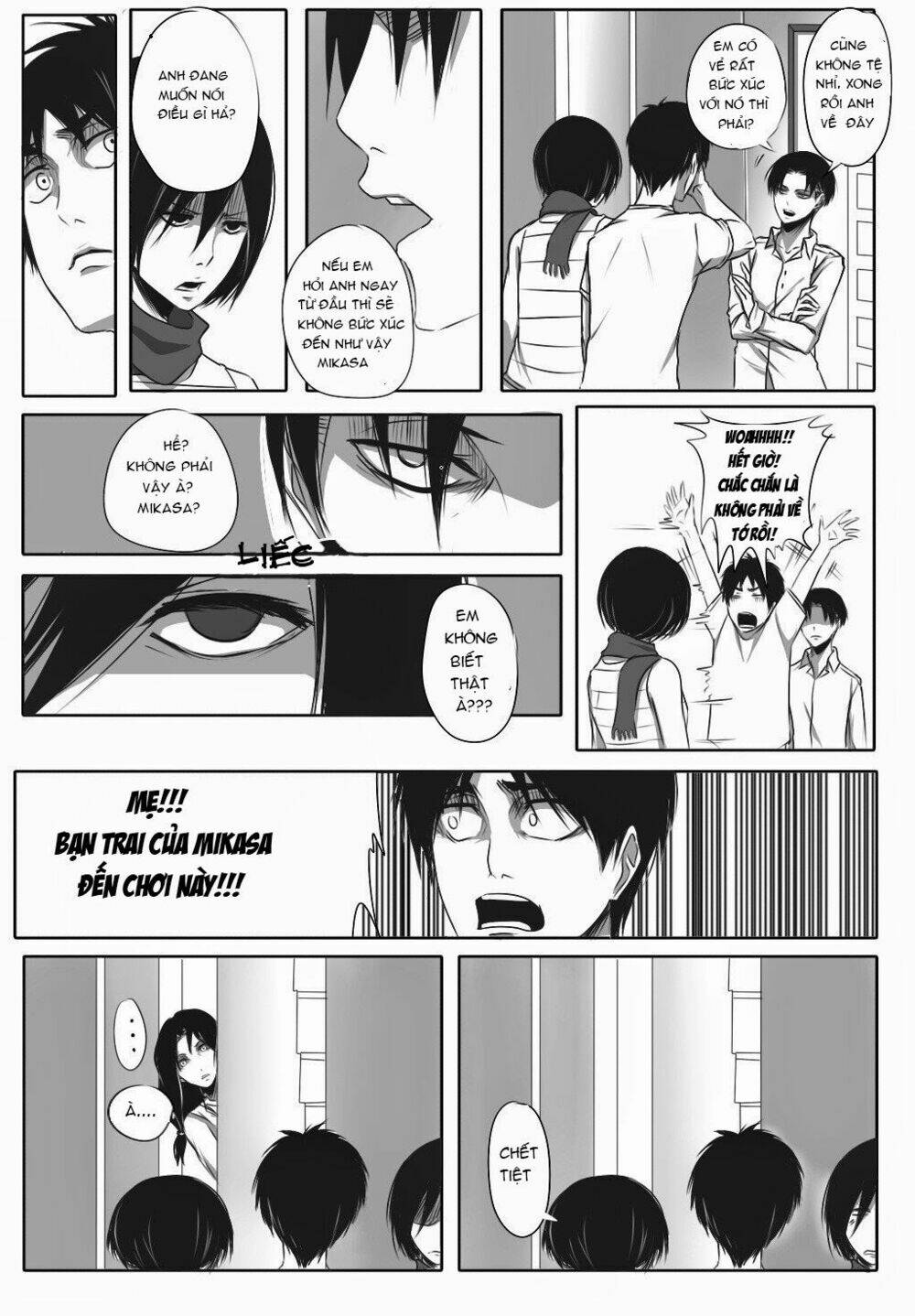 Đại Chiến Titan – Doujinshi Về Cuộc Tình Tay 4 Chapter 6.5 - Trang 2