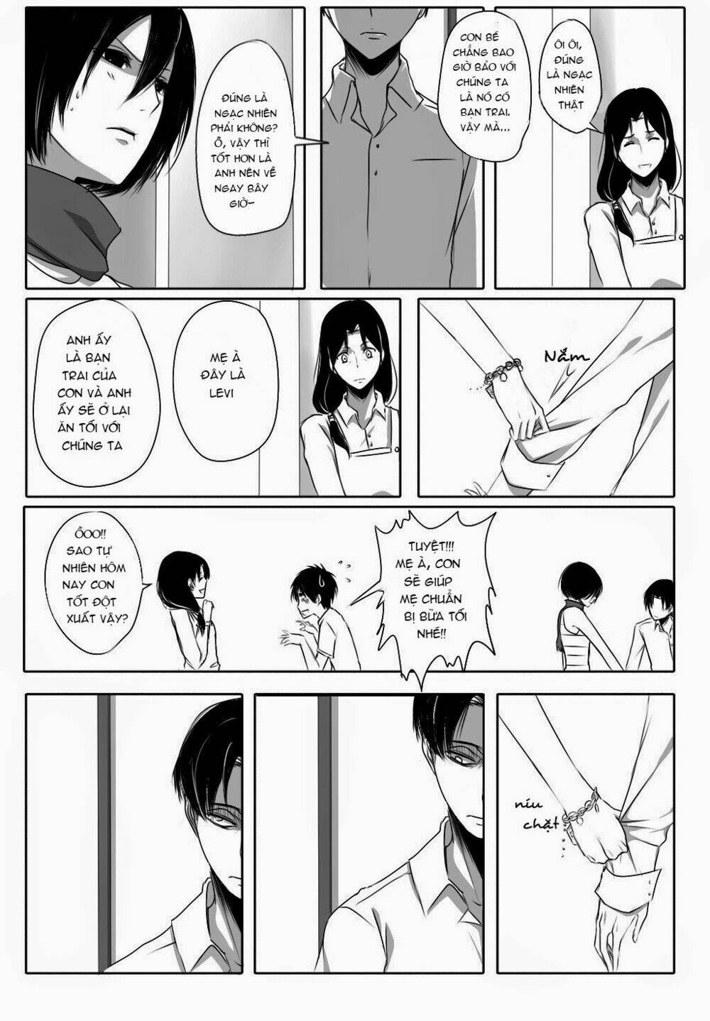 Đại Chiến Titan – Doujinshi Về Cuộc Tình Tay 4 Chapter 6.5 - Trang 2