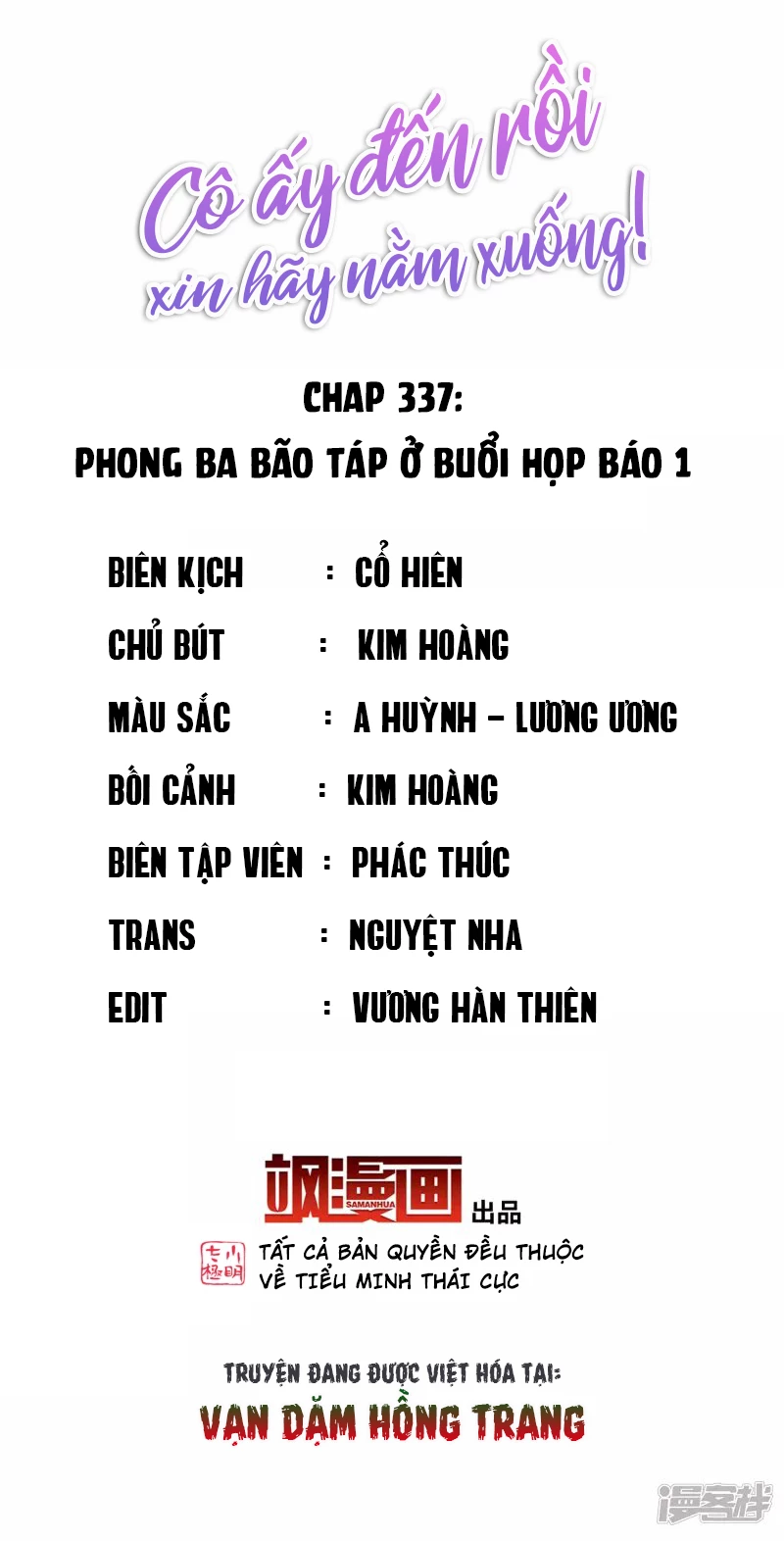 Cô Ấy Đến Rồi, Xin Hãy Nằm Xuống! Chapter 337 - Trang 2