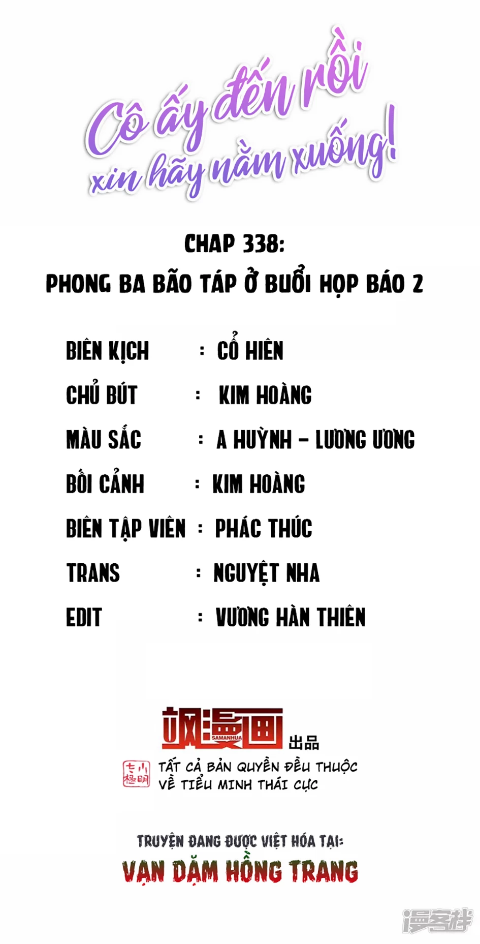 Cô Ấy Đến Rồi, Xin Hãy Nằm Xuống! Chapter 338 - Trang 2