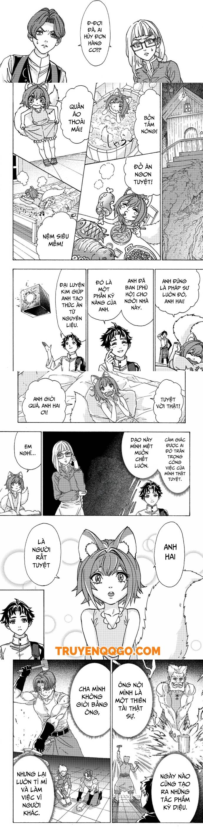 Thợ Rèn Bị Lưu Đày Dùng Kỹ Năng Gian Lận Để Rèn Huyền Thoại: Bị Vị Hôn Thê Đuổi Khỏi Cửa Tiệm, Nhưng Giờ Anh Ấy Hạnh Phúc Hơn Khi Được Tự Do Chế Tạo Chapter 2 - Trang 2