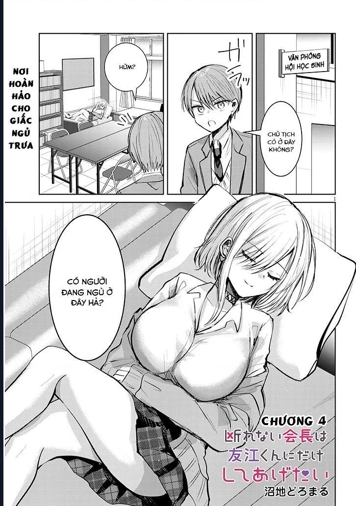 Kotowarenai Kaichou Wa Tomoe-Kun Ni Dake Shite Agetai Chapter 4 - Trang 2