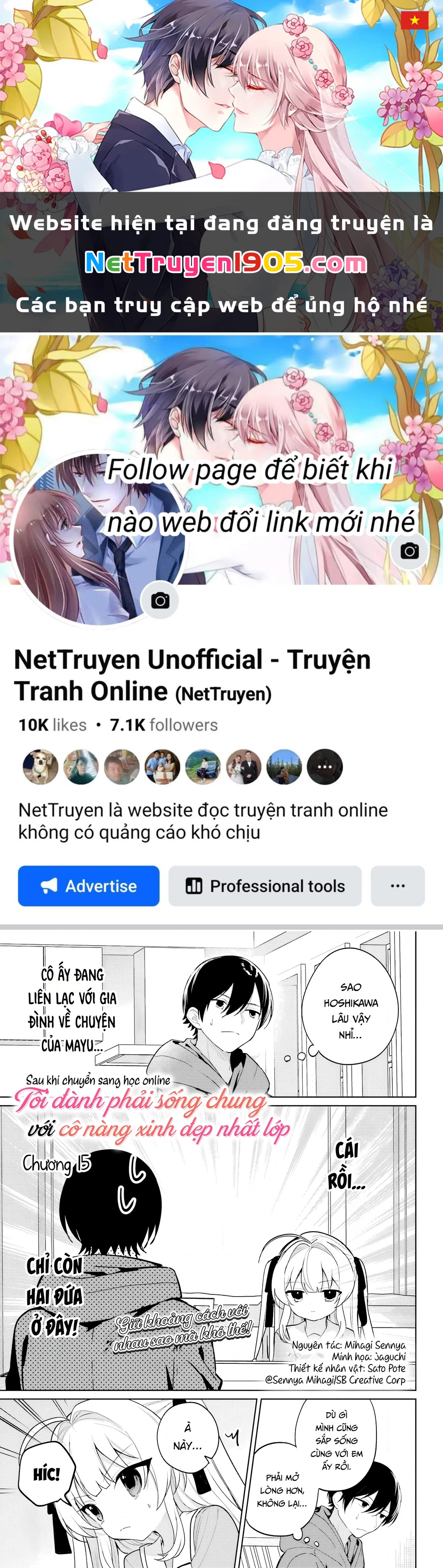 Tôi Sống Chung Với Cô Gái Đẹp Nhất Trường Trong Thời Buổi Học Online Chapter 15 - Trang 2