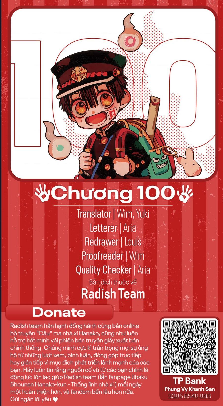 Hanako-Kun Nhà Xí Chapter 100 - Trang 2