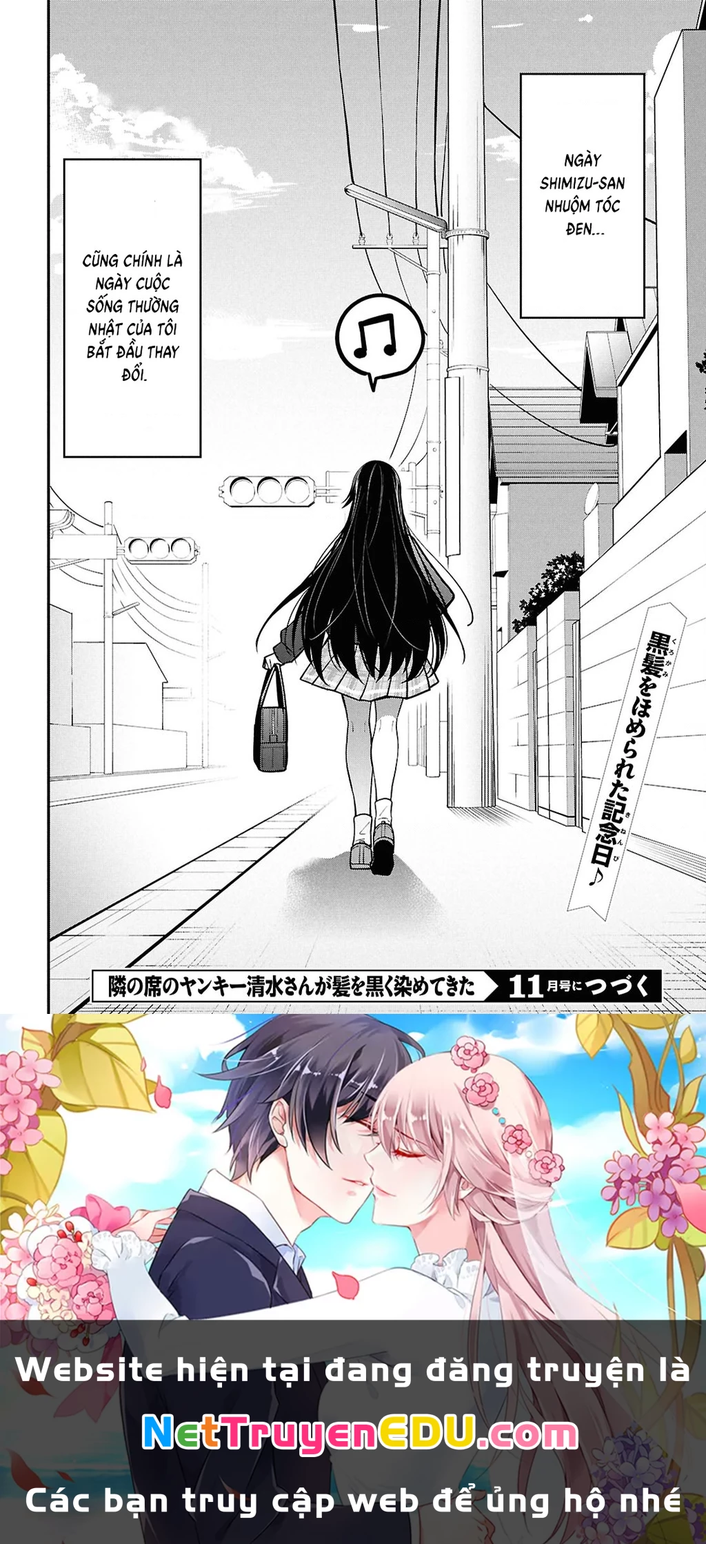 Tonari No Seki No Yankee Shimizu-San Ga Kami O Kuroku Sometekita Chapter 1 - Trang 2