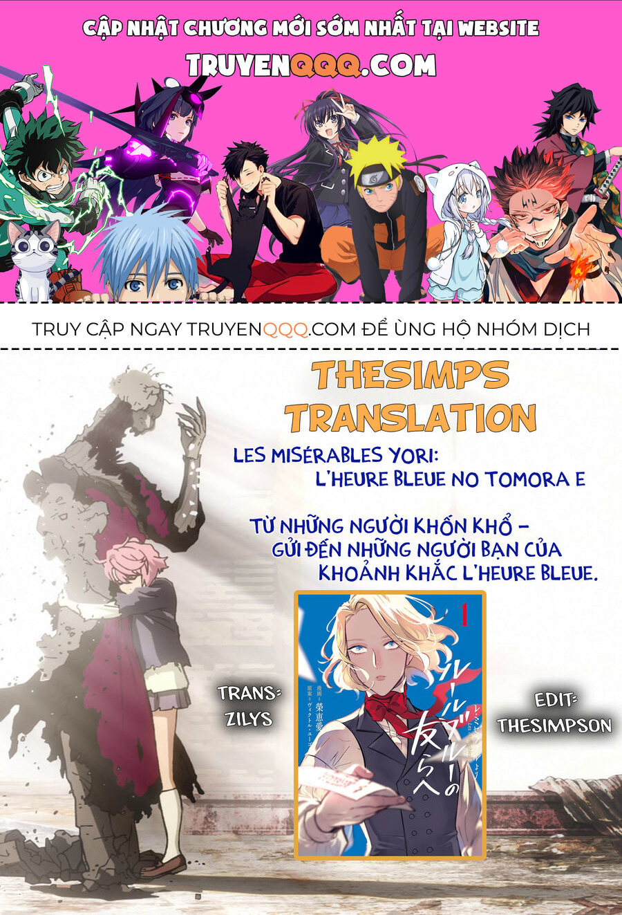 Từ Les Miserable – Gửi Đến Những Người Bạn Của Khoảnh Khắc L’Heure Bleue. Chapter 3 - Trang 2
