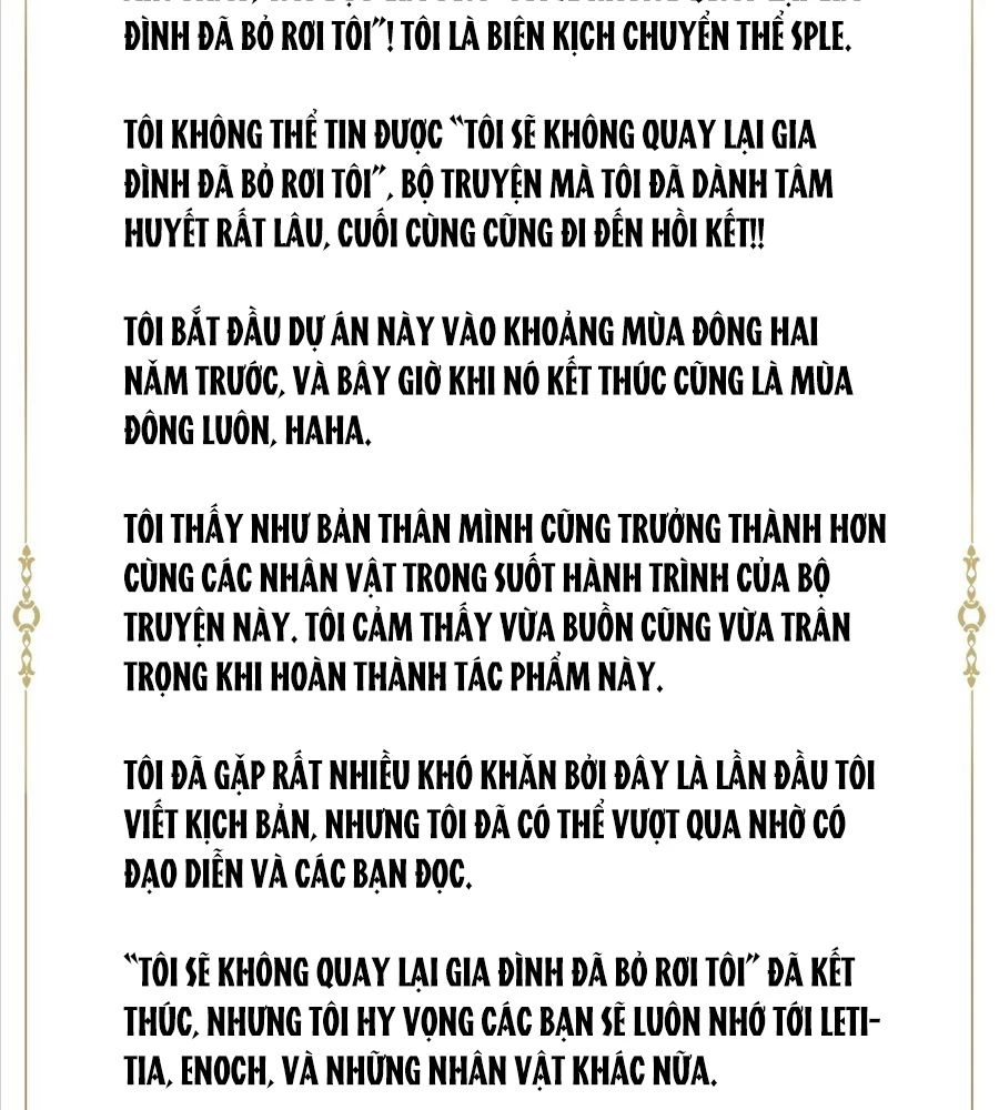 Không Bao Giờ Trở Về Gia Đình Đã Bỏ Rơi Tôi Chapter 89 - Trang 2