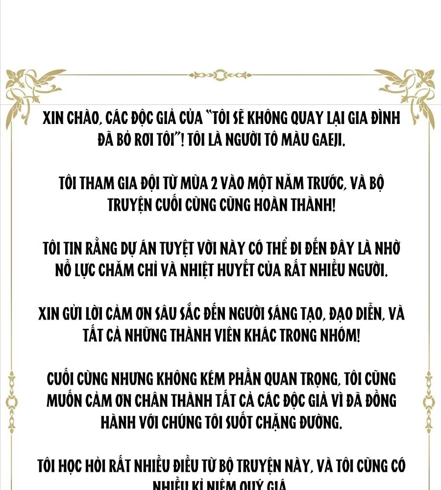 Không Bao Giờ Trở Về Gia Đình Đã Bỏ Rơi Tôi Chapter 89 - Trang 2