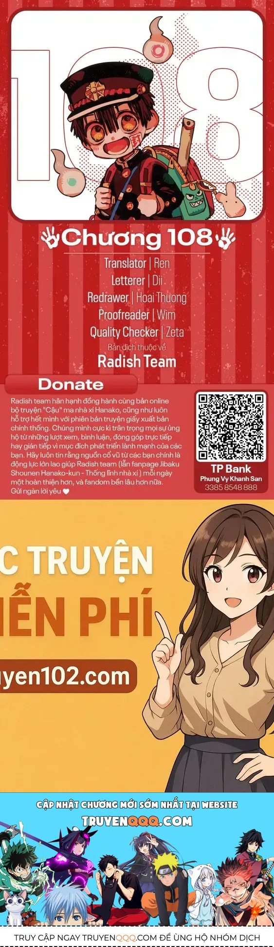 Hanako-Kun Nhà Xí Chapter 108 - Trang 2