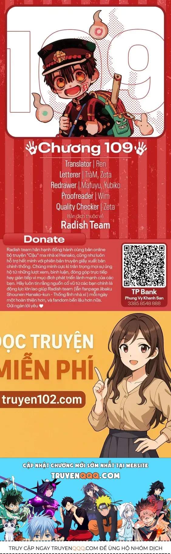 Hanako-Kun Nhà Xí Chapter 109 - Trang 2