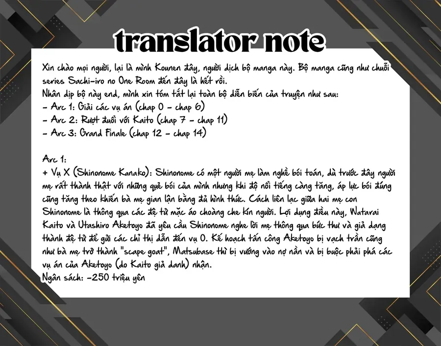 Sachiiro No One Room Gaiden – Seikai No Meitantei Chapter 14.5 - Trang 2